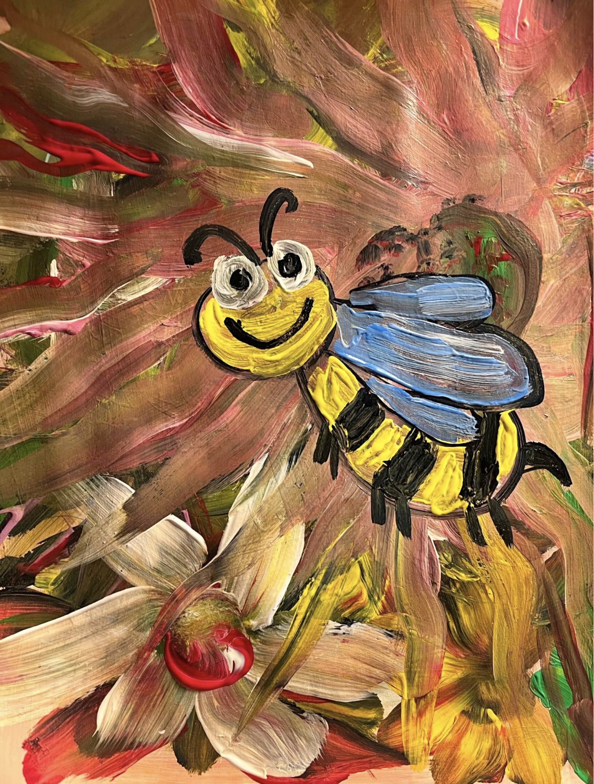 Flowers and bees an original art work 